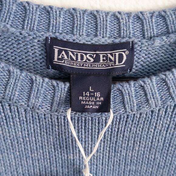 Lands End Classic Blue Knit Sweater Size Large 14-16 New - Picture 4 of 5
